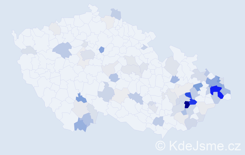 Příjmení: 'Vrubel', počet výskytů 290 v celé ČR
