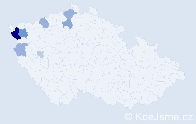 Příjmení: 'Taušnerová', počet výskytů 21 v celé ČR