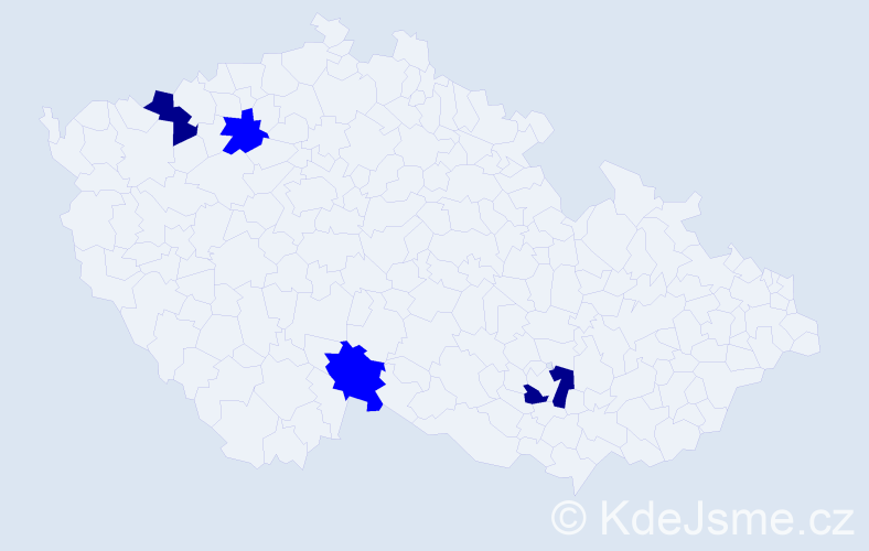 Příjmení: 'Nieder', počet výskytů 6 v celé ČR