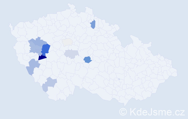 Příjmení: 'Prantner', počet výskytů 27 v celé ČR