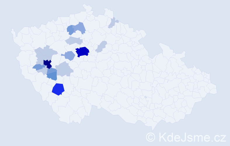 Příjmení: 'Tafatová', počet výskytů 52 v celé ČR