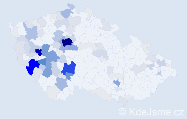 Příjmení: 'Suda', počet výskytů 454 v celé ČR