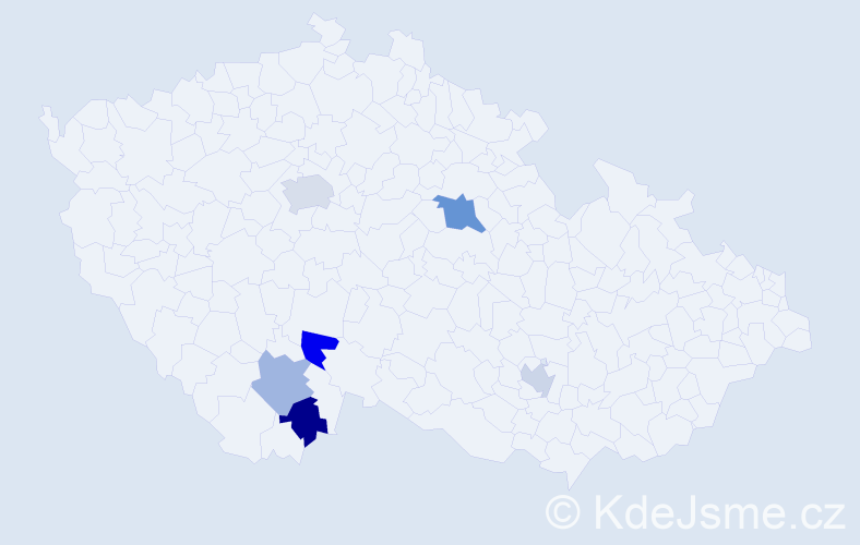 Příjmení: 'Differenc', počet výskytů 8 v celé ČR