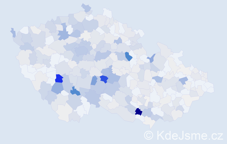 Příjmení: 'Koubek', počet výskytů 1543 v celé ČR