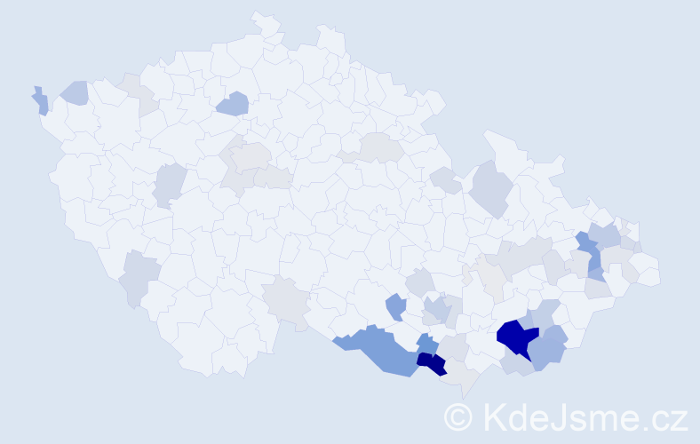Příjmení: 'Pospíšková', počet výskytů 187 v celé ČR