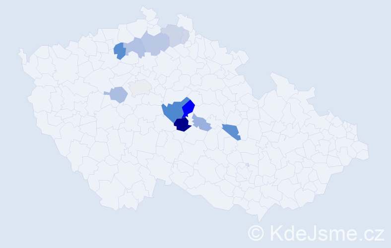 Příjmení: 'Kosprdová', počet výskytů 33 v celé ČR
