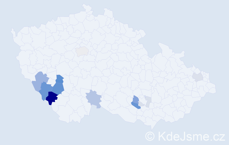 Příjmení: 'Eigner', počet výskytů 34 v celé ČR
