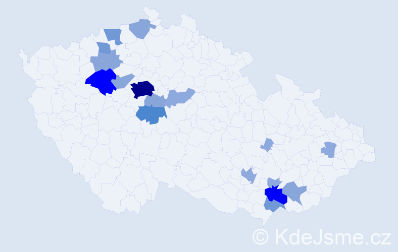 Příjmení: 'Már', počet výskytů 53 v celé ČR