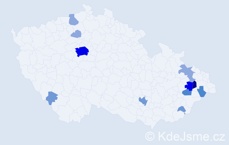 Příjmení: 'Kotrsová', počet výskytů 32 v celé ČR