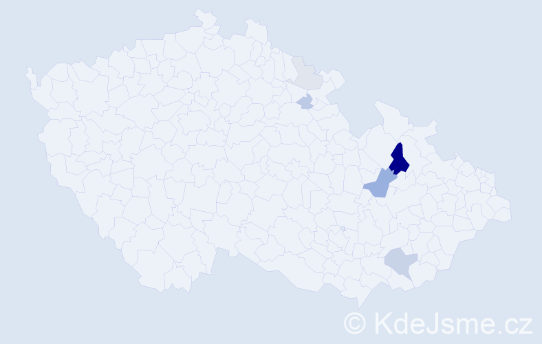 Příjmení: 'Mereďa', počet výskytů 17 v celé ČR