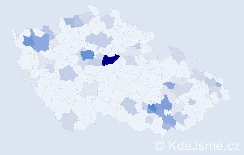 Příjmení: 'Čáslavová', počet výskytů 206 v celé ČR