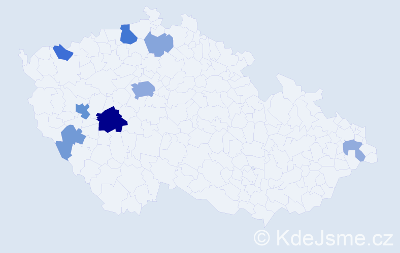Příjmení: 'Bierhanzl', počet výskytů 22 v celé ČR