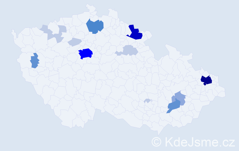 Příjmení: 'Davidík', počet výskytů 50 v celé ČR
