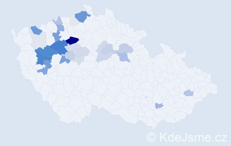 Příjmení: 'Volráb', počet výskytů 124 v celé ČR