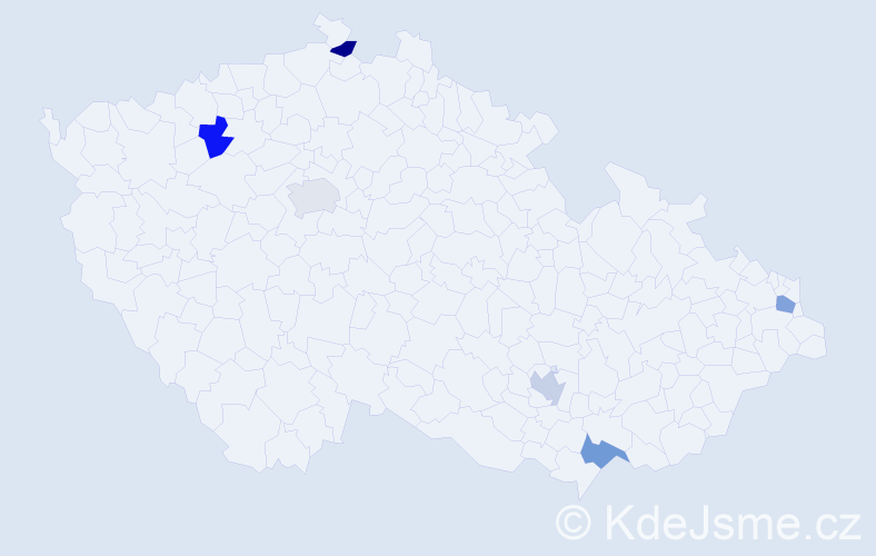 Příjmení: 'Tomeková', počet výskytů 6 v celé ČR