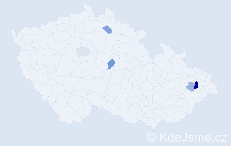 Příjmení: 'Giba', počet výskytů 11 v celé ČR