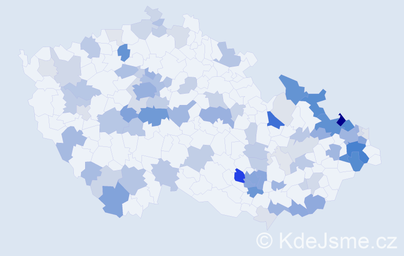 Příjmení: 'Kocianová', počet výskytů 295 v celé ČR