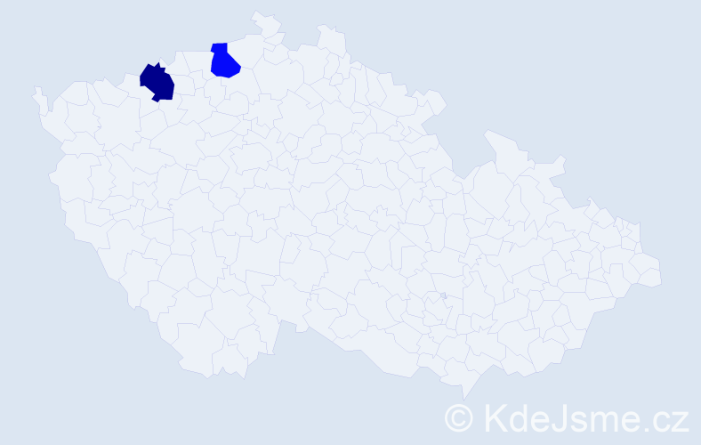 Příjmení: 'Macár', počet výskytů 2 v celé ČR