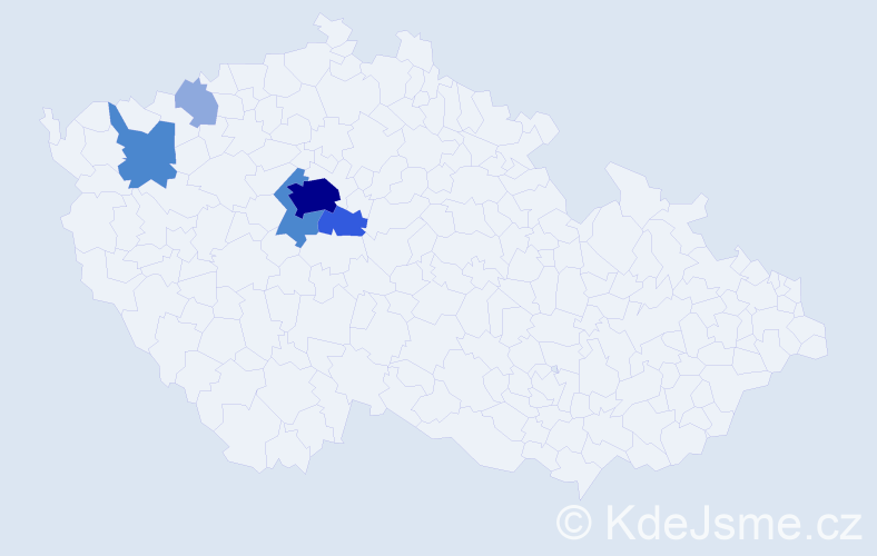 Příjmení: 'Anelt', počet výskytů 13 v celé ČR