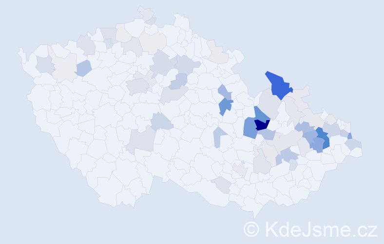Příjmení: 'Tillová', počet výskytů 269 v celé ČR