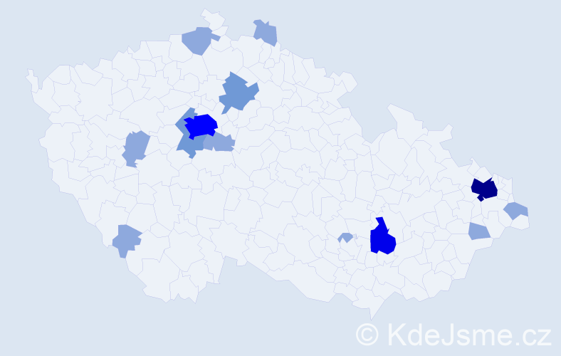 Příjmení: 'Watson', počet výskytů 27 v celé ČR