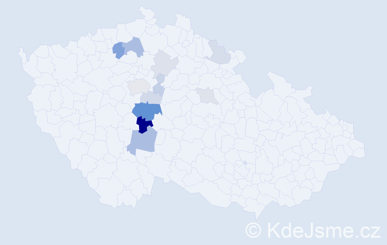 Příjmení: 'Čichovský', počet výskytů 54 v celé ČR