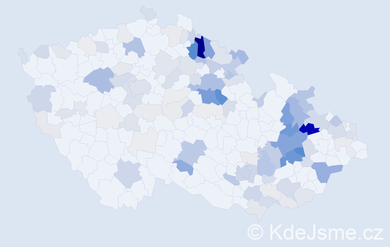 Příjmení: 'Metelka', počet výskytů 486 v celé ČR