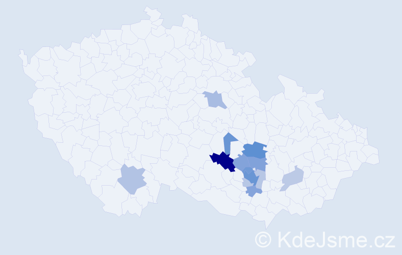Příjmení: 'Pšikal', počet výskytů 32 v celé ČR