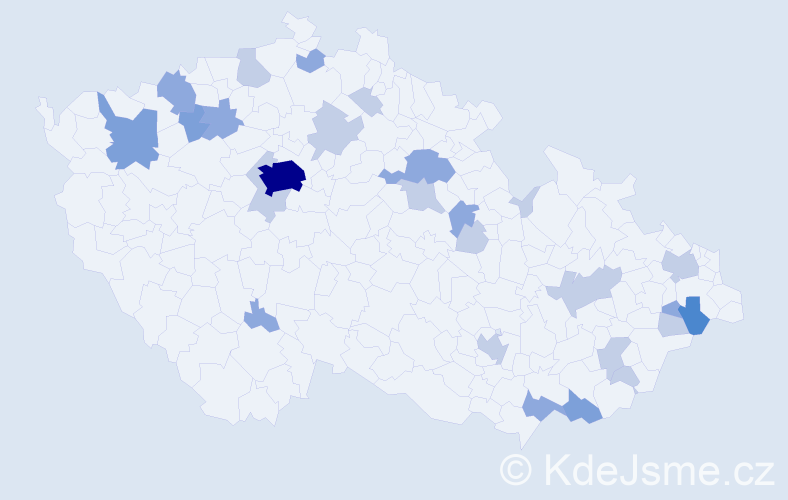 Příjmení: 'Límová', počet výskytů 54 v celé ČR