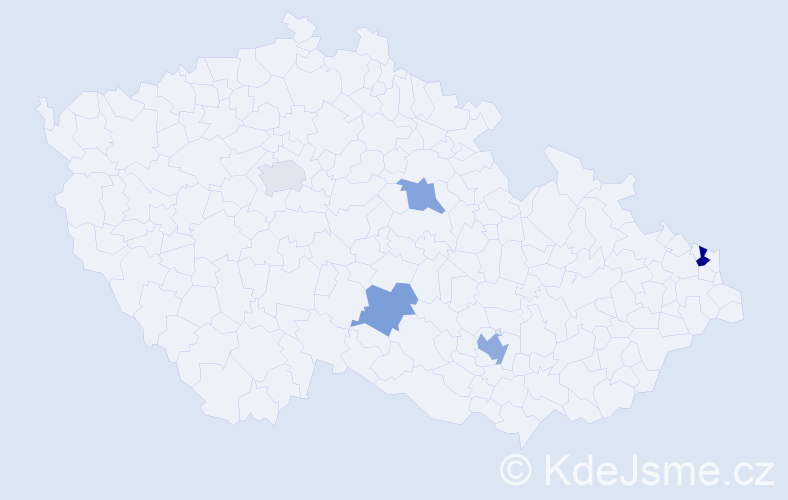Příjmení: 'Chamr', počet výskytů 7 v celé ČR
