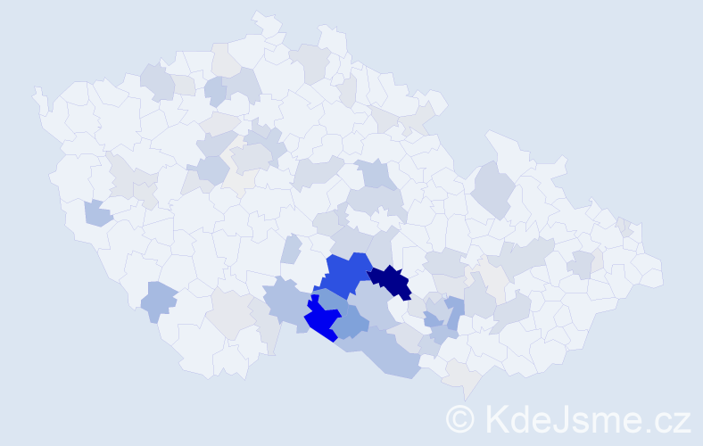 Příjmení: 'Bartušek', počet výskytů 341 v celé ČR