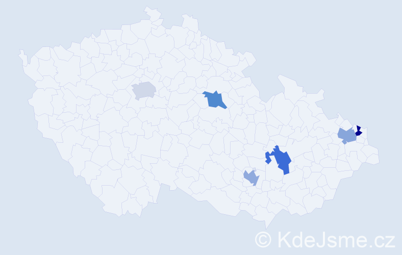 Příjmení: 'Mikulaško', počet výskytů 6 v celé ČR