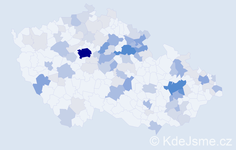 Příjmení: 'Čuda', počet výskytů 303 v celé ČR