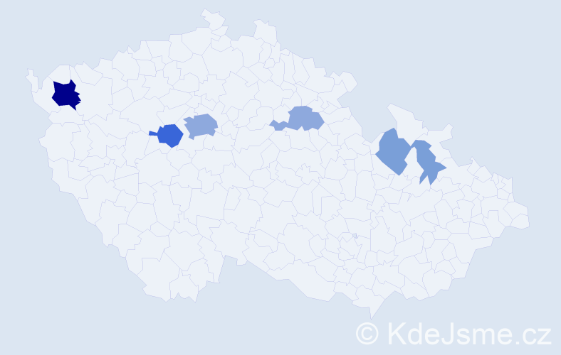 Příjmení: 'Potočka', počet výskytů 17 v celé ČR