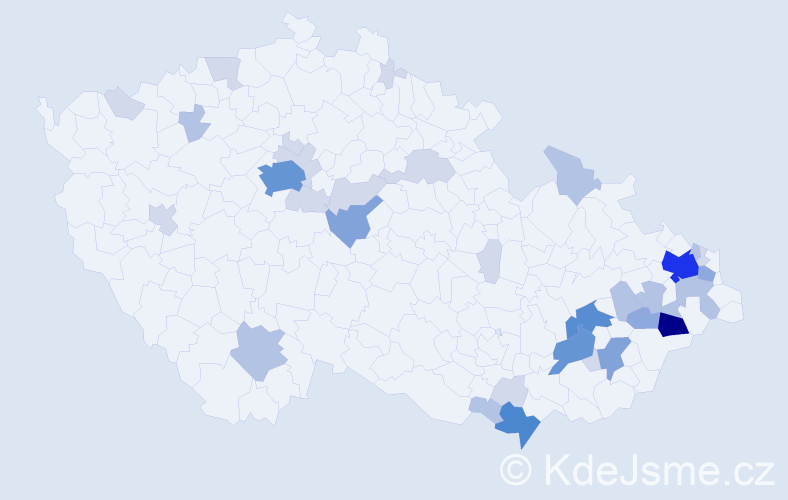 Příjmení: 'Smoček', počet výskytů 99 v celé ČR