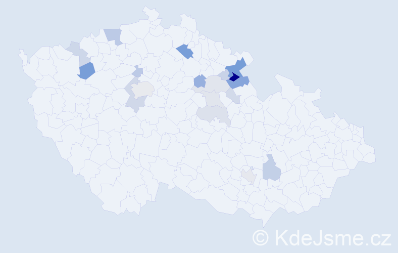 Příjmení: 'Vintera', počet výskytů 70 v celé ČR