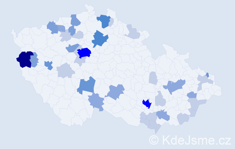 Příjmení: 'Majerčíková', počet výskytů 94 v celé ČR