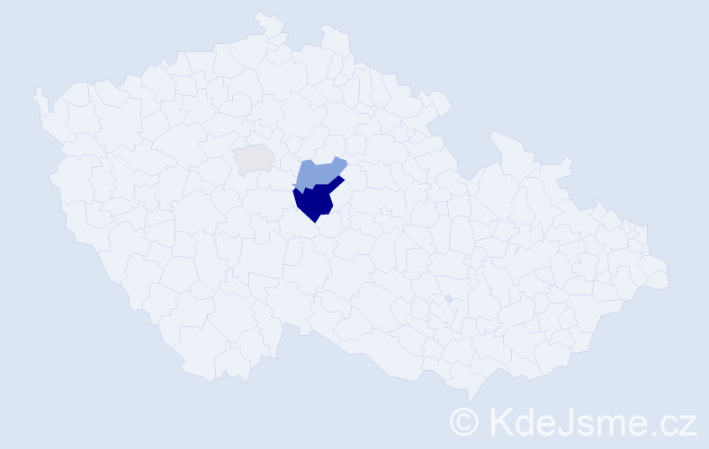 Příjmení: 'Téger', počet výskytů 5 v celé ČR