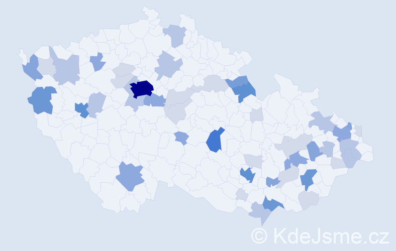 Příjmení: 'Halla', počet výskytů 138 v celé ČR