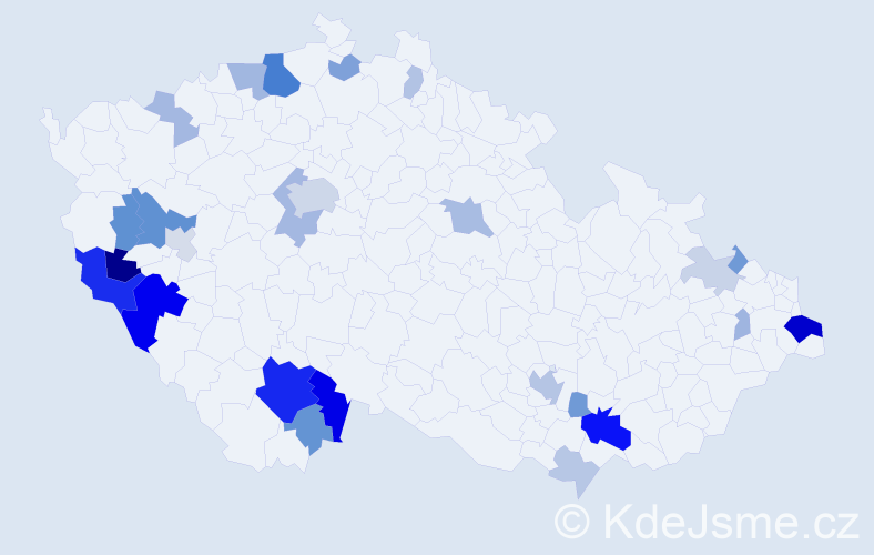 Příjmení: 'Greiner', počet výskytů 77 v celé ČR