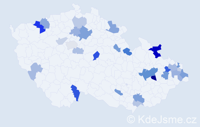 Příjmení: 'Čanecká', počet výskytů 59 v celé ČR