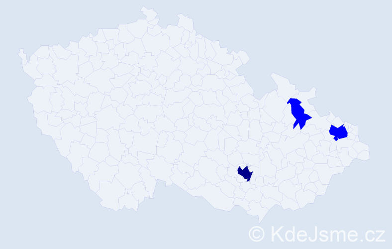 Příjmení: 'Bacula', počet výskytů 4 v celé ČR