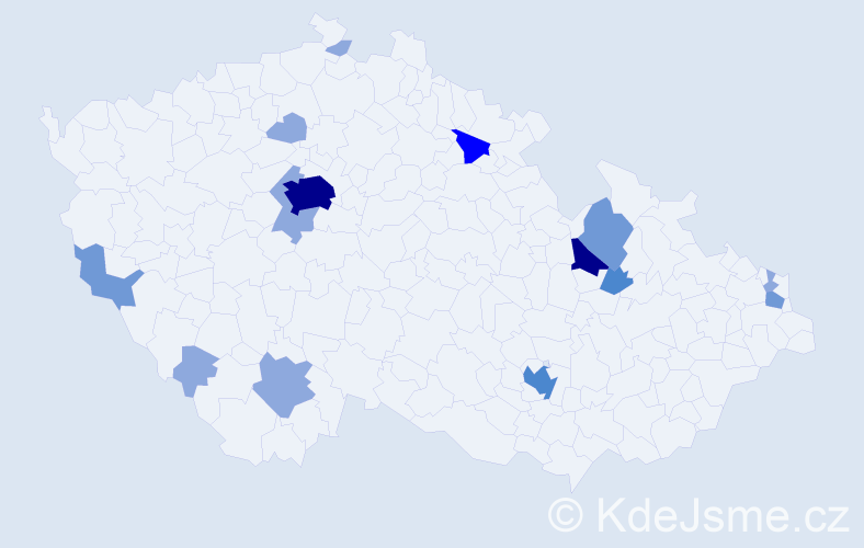 Příjmení: 'Kramar', počet výskytů 34 v celé ČR