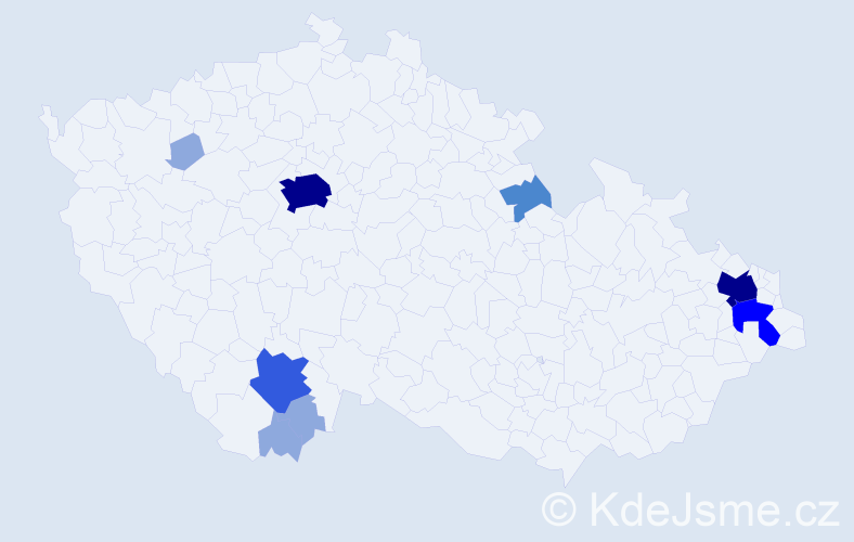 Příjmení: 'Lecová', počet výskytů 22 v celé ČR