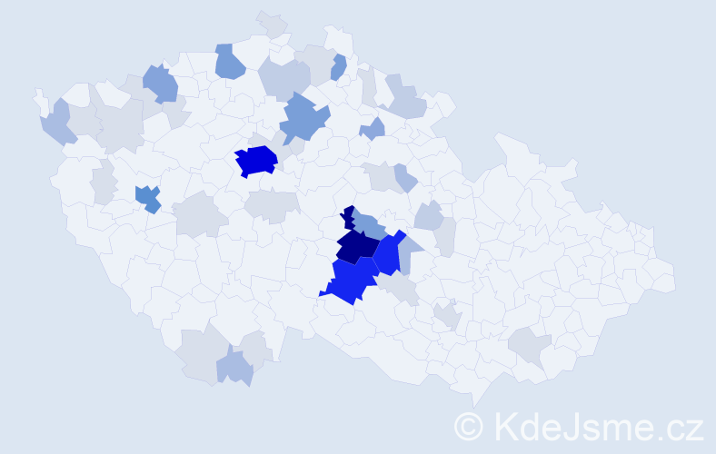 Příjmení: 'Tonarová', počet výskytů 148 v celé ČR