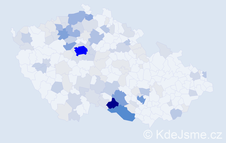 Příjmení: 'Křivanová', počet výskytů 353 v celé ČR