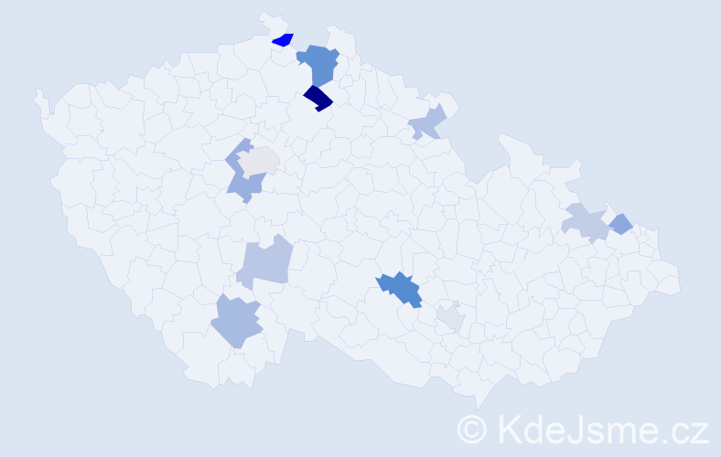 Příjmení: 'Novota', počet výskytů 22 v celé ČR