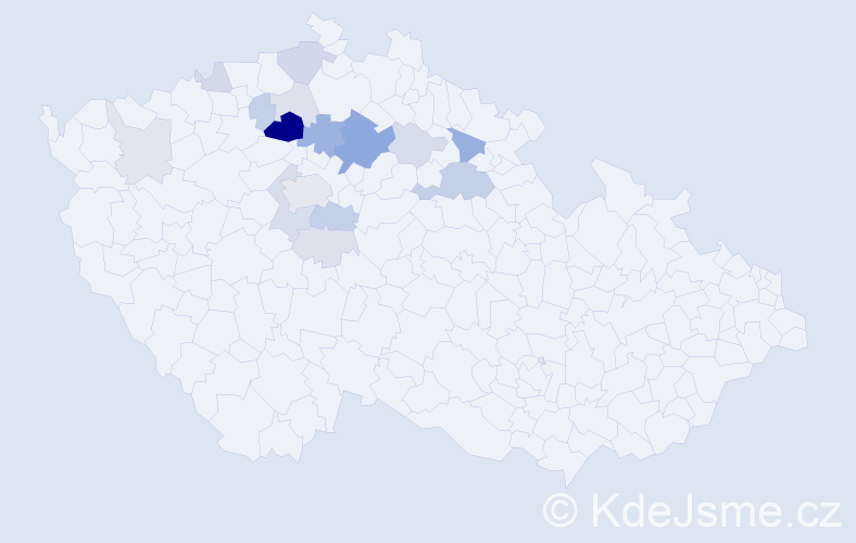 Příjmení: 'Medáček', počet výskytů 47 v celé ČR
