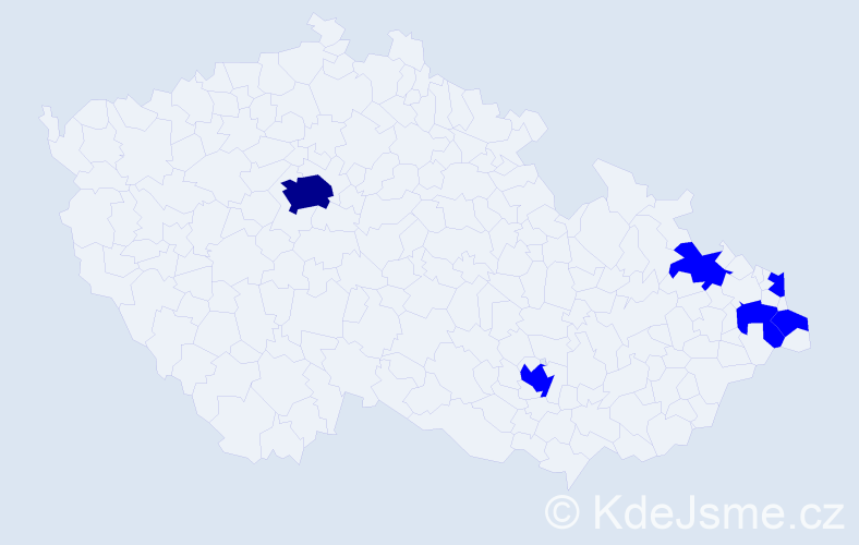 Příjmení: 'Konstantinidu', počet výskytů 7 v celé ČR