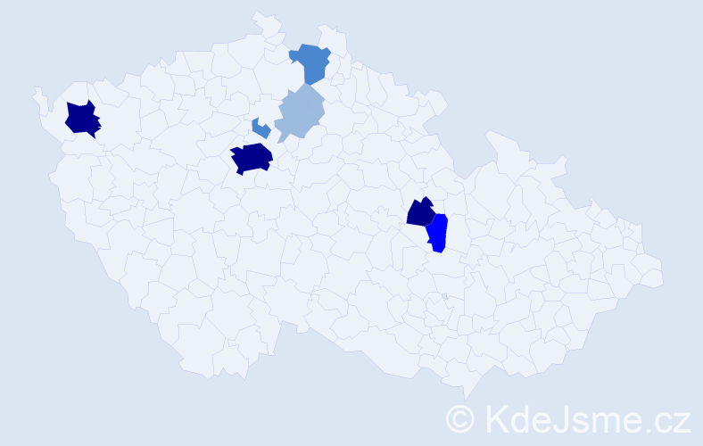 Příjmení: 'Vokas', počet výskytů 21 v celé ČR